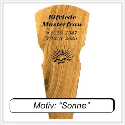 Grabtafel Unfallkreuz Eiche3 inklusive Beschriftung Übergangskreuz Wegekreuz aus Holz