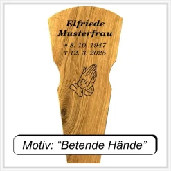 Grabtafel Unfallkreuz Eiche3 inklusive Beschriftung Übergangskreuz Wegekreuz aus Holz