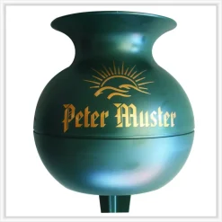 Grabvase Friedhofsvase "Kugel" mit Namen und Sonnenmotiv Grabvase mit Beschriftung