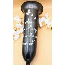 Grabvase, Grabdeko, Grabschmuck 3 Schmetterlinge