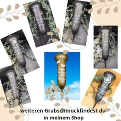 Grabvase, Grabdeko, Grabschmuck 3 Schmetterlinge