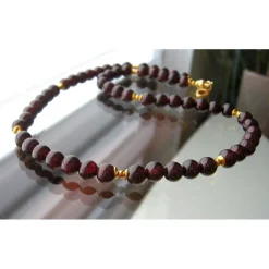 Granat Kette mit Silber 925 vergoldet, Edelsteinkette