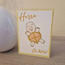 Gratulationskarte / Geburt / Schildkröte / Babykarte / Karte für Neugeborene / Baby Ankündigungskarte / Taufkarte