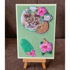 Gratulationskarte " Thanks " kleine Raubkatze