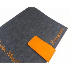 graue Zeugnismappe mit Namen für Jungen und Mädchen, Geschenk Einschulung