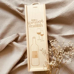 Gravierte Weinbox – Personalisiertes Geschenk für Hochzeiten, Jubiläen und andere Feierlichkeiten