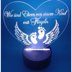 graviertes Herz als Trauerlicht• Erinnerungslicht•Weihnachtsdekoration •Fehlgeburt• Sternenkindandenken• Gedenken