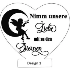 graviertes Herz als Trauerlicht• Erinnerungslicht•Weihnachtsdekoration •Fehlgeburt• Sternenkindandenken• Gedenken