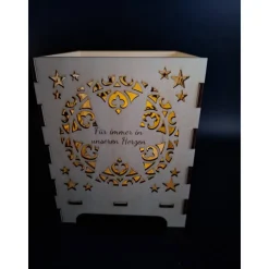 Graviertes Holzlicht Sternenkind • Trauerlicht • Erinnerung & Geschenk • Hochzeitslicht • Hochzeitsgeschenk