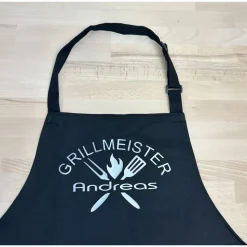 Grillschürze personalisiert aus Baumwolle verstellbar incl. 2 Taschen schöne Geschenkidee für tolle BBQ-Abende