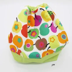 Grüner Stoffbeutel mit Zugband – Obstbeutel, Geschenkbeutel & Osterbeutel, waschbar, Baumwolle, 30x30cm