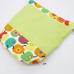 Grüner Stoffbeutel mit Zugband – Frühlingstasche für Osternest, Geschenke & Aufbewahrung