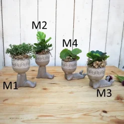 Grünpflanzen Gesteck in Figuren Topf