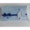 Große Pillowbox/Verpackung maritim in weiß/blau