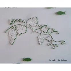 Große quadratische Karte in weiß / grün zur Kommunion oder Konfirmation