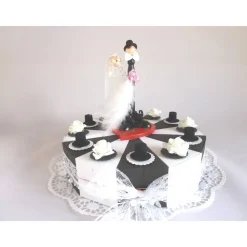 Große Schachteltorte, Hochzeitstorte,Torte zur Hochzeit in SCHWARZ-WEIß, Geldgeschenktorte, Geldgeschenk zur Hochzeit