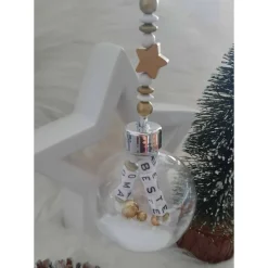 Große Weihnachtskugel mit Name personalisiert - 8cm oder 10cm - freie Farb und Motivwahl - Christbaumkugel Kunststoff