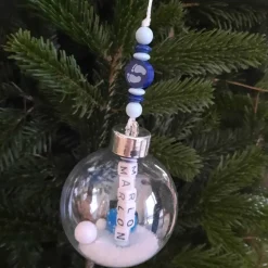 Große Weihnachtskugel mit Name personalisiert - 8cm oder 10cm - freie Farb und Motivwahl - Christbaumkugel Kunststoff