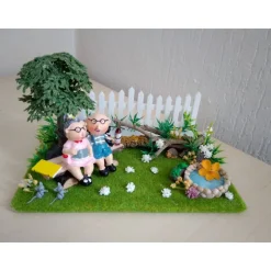 Großeltern Geschenk Garten Deko – Einzigartige Szene für Oma & Opa vom SaBienchenshop