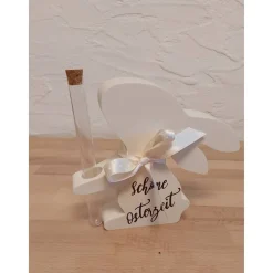 Großer Hase mit Blumenhalter aus Jesmonite