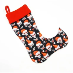 Großer Nikolausstiefel Nikolaussocke Nikolausstrumpf handgefertigt Totenkopf Nikolausmütze personalisierbar mit  Namen