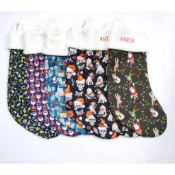 Großer Nikolausstiefel Nikolaussocke Nikolausstrumpf handgefertigt Totenkopf Nikolausmütze personalisierbar mit Namen