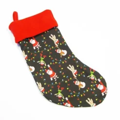 Großer Nikolausstiefel Nikolaussocke Nikolausstrumpf handgefertigt Nikolaus Lichterkette personalisierbar mit Namen