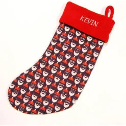 Großer Nikolausstiefel Nikolaussocke Nikolausstrumpf handgefertigt Nikolausgesicht personalisierbar mit Namen