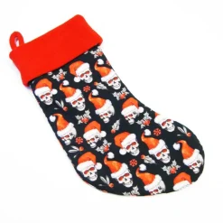 Großer Nikolausstiefel Nikolaussocke Nikolausstrumpf handgefertigt Totenkopf Nikolausmütze personalisierbar mit Namen