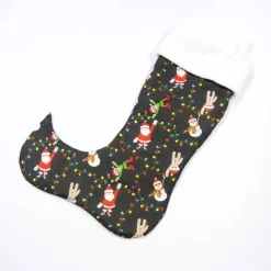 Großer Nikolausstiefel Nikolaussocke Nikolausstrumpf handgefertigt Lichterkette Nikolaus personalisierbar mit Namen