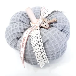 Großer Stoffkürbis aus Waffelpique, herbstliche Deko-Kürbisse (1 Stk.)