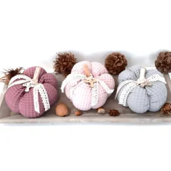 Großer Stoffkürbis aus Waffelpique, herbstliche Deko-Kürbisse (1 Stk.)