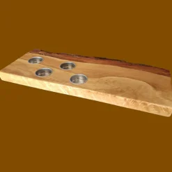 Großes Dekobrett mit Kerzenhaltern, Eiche massiv geölt