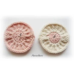 Großes gehäkeltes  Abschminkpad - Kosmetikpad - 1 Pad nach Wahl, grau, lachs, creme, altrosa