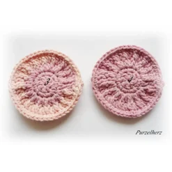 Großes gehäkeltes  Abschminkpad - Kosmetikpad - 1 Pad nach Wahl, grau, lachs, creme, altrosa