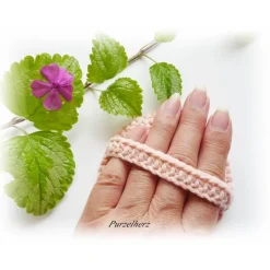 Großes gehäkeltes  Abschminkpad - Kosmetikpad - 1 Pad nach Wahl, grau, lachs, creme, altrosa