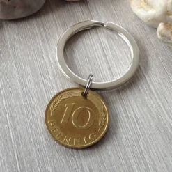 Groschen, Tacken, Zehner - Schöne alte Münze am Schlüsselring / 1995