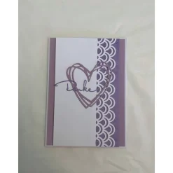 Grußkarte / Glückwunschkarte mit Herz um Danke zu sagen für die Mama oder Freundin, lila-weiß, Handarbeit, Stampin’Up