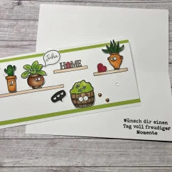 Grußkarte / Glückwunschkarte „Juhu-Wünsch dir einen tollen Tag“ zum Geburtstag o. anderen Anlässen, Blumen, Handarbeit