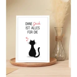 Grußkarte für Katzenfreunde – „Ohne Dich ist alles für die Katz!“ mit passendem Umschlag