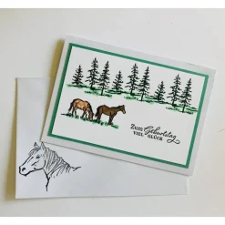 Grußkarte Glückwunschkarte Geburtstag Pferde Reitsport * 100% Handarbeit * UniKart