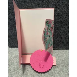 Grußkarte, Handarbeit mit Banderole, Motiv: Herz, Blumen