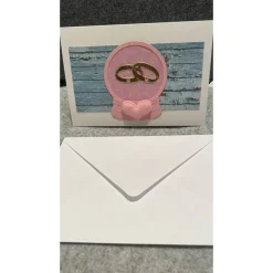 Grußkarte, Handarbeit mit Umschlag, Hochzeit, Verlobung