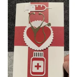 Grußkarte, Handarbeit mit Umschlag, Gute Besserung, Medizin, Pharmazie