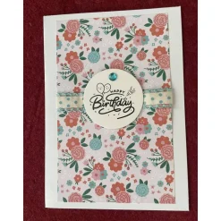 Grußkarte, Handarbeit mit Umschlag, Blumen-/Rosenmotiv