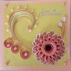 Grußkarte in der Quilling Technik, Klappkarte, Handarbeit