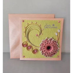 Grußkarte in der Quilling Technik, Klappkarte, Handarbeit