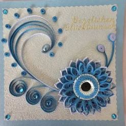 Grußkarte in der Quilling Technik, Klappkarte, Handarbeit