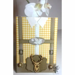 Grußkarte in Lederhosenoptik