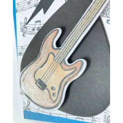 Grußkarte mit E-Gitarre 3D Glückwunschkarte Geburtstagskarte Kindergeburtstag Handgefertigt Musiker Musiknoten